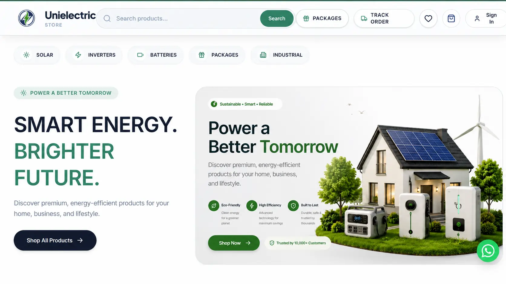 Unielectric Store website screenshot